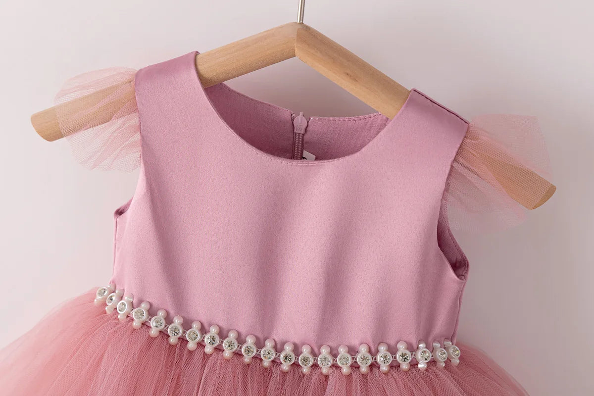 Vestido y capa de cumpleaños infantil de Rita