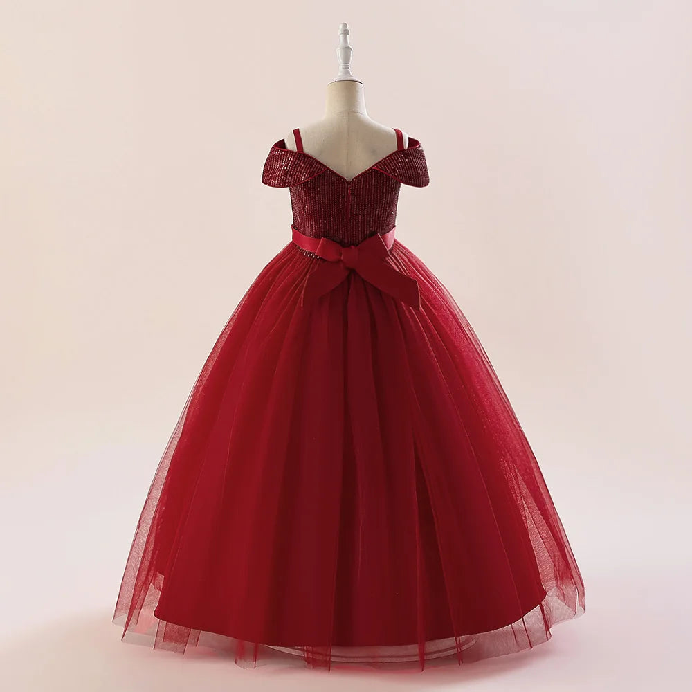 Vestido largo de princesa para cumpleaños