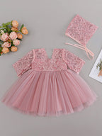 Vestido formal rosa para niña de Poly