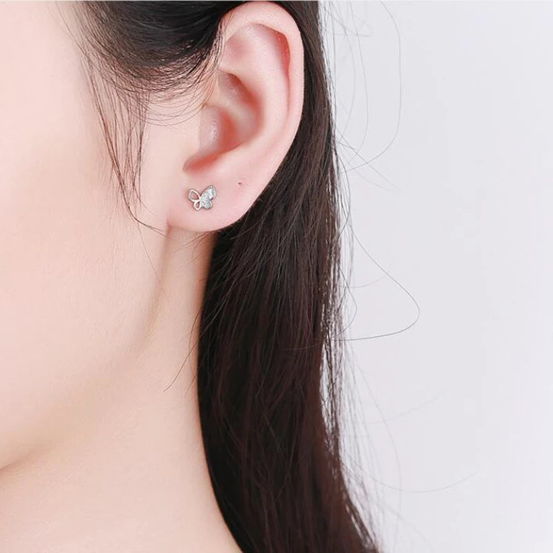 Boucle d'oreille enfant - Papillon strass - L'univers de la licorne