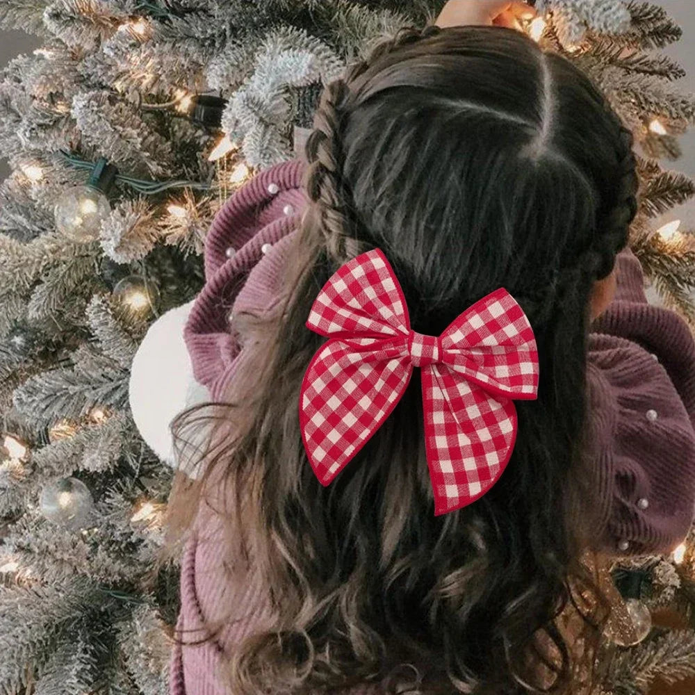 Barrette noeud de noël accessoire