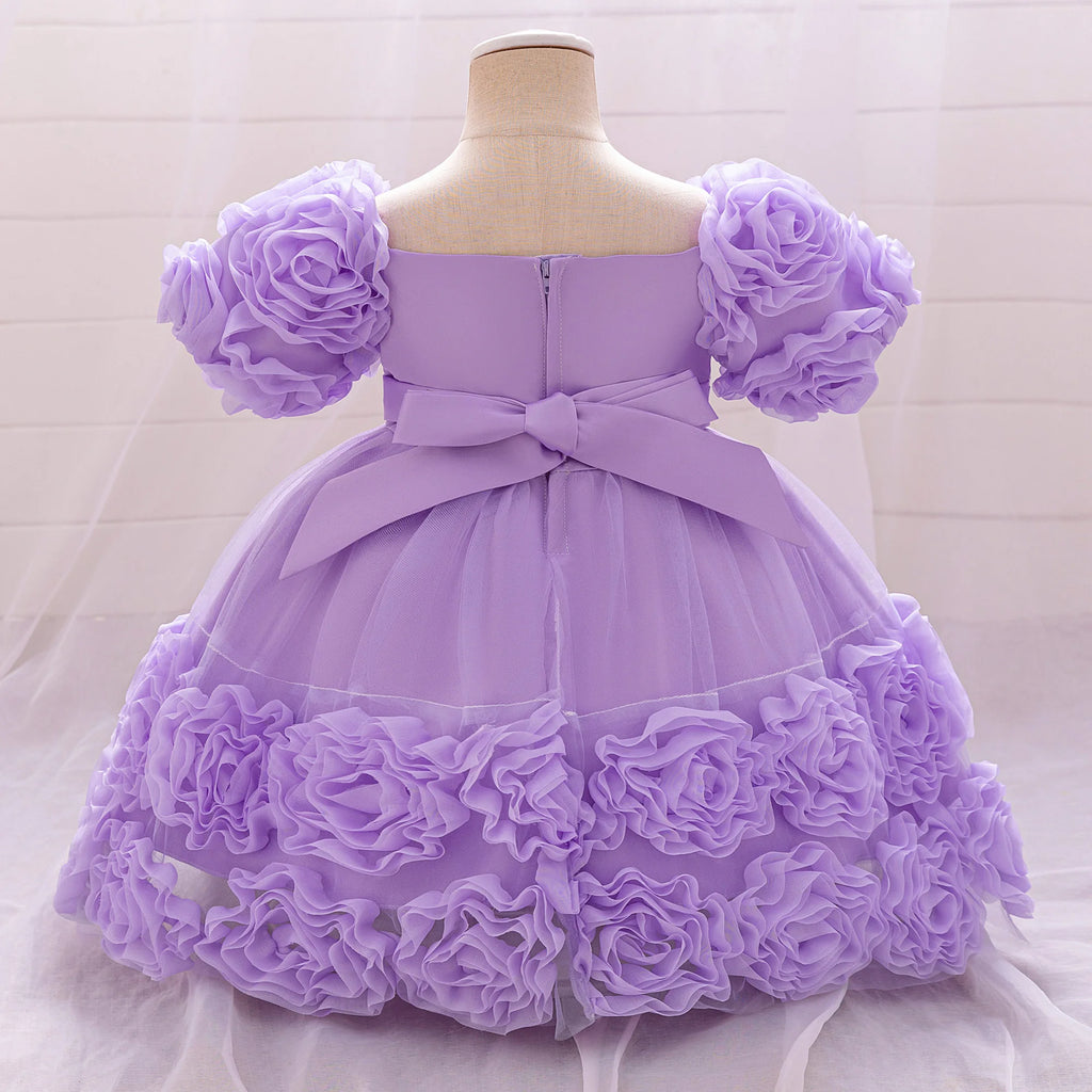 Vestido de cumpleaños para niña, talla grande, rosa