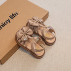 Sandali per neonati/bambini con velcro e fiore