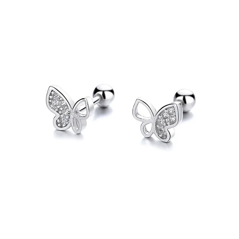 Boucle d'oreille enfant - Papillon strass - L'univers de la licorne