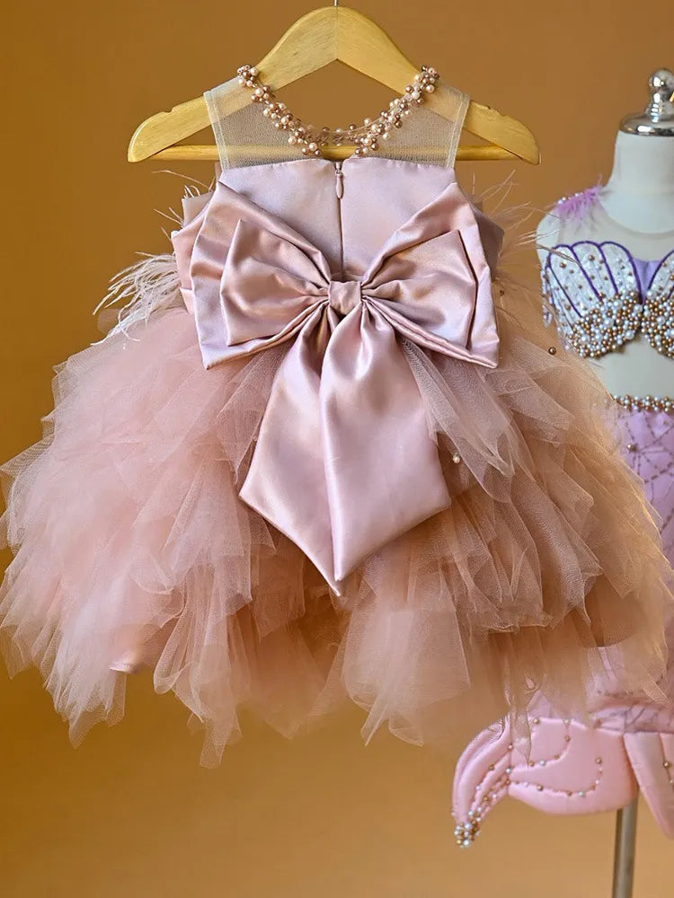 Abito da compleanno per bambini con fiori di lusso