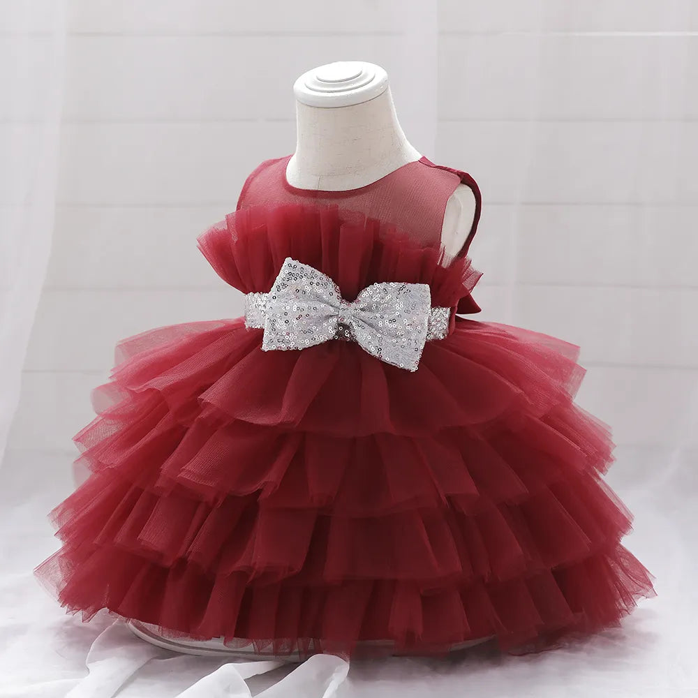 Robe pour noël fille froufrou fillette rouge