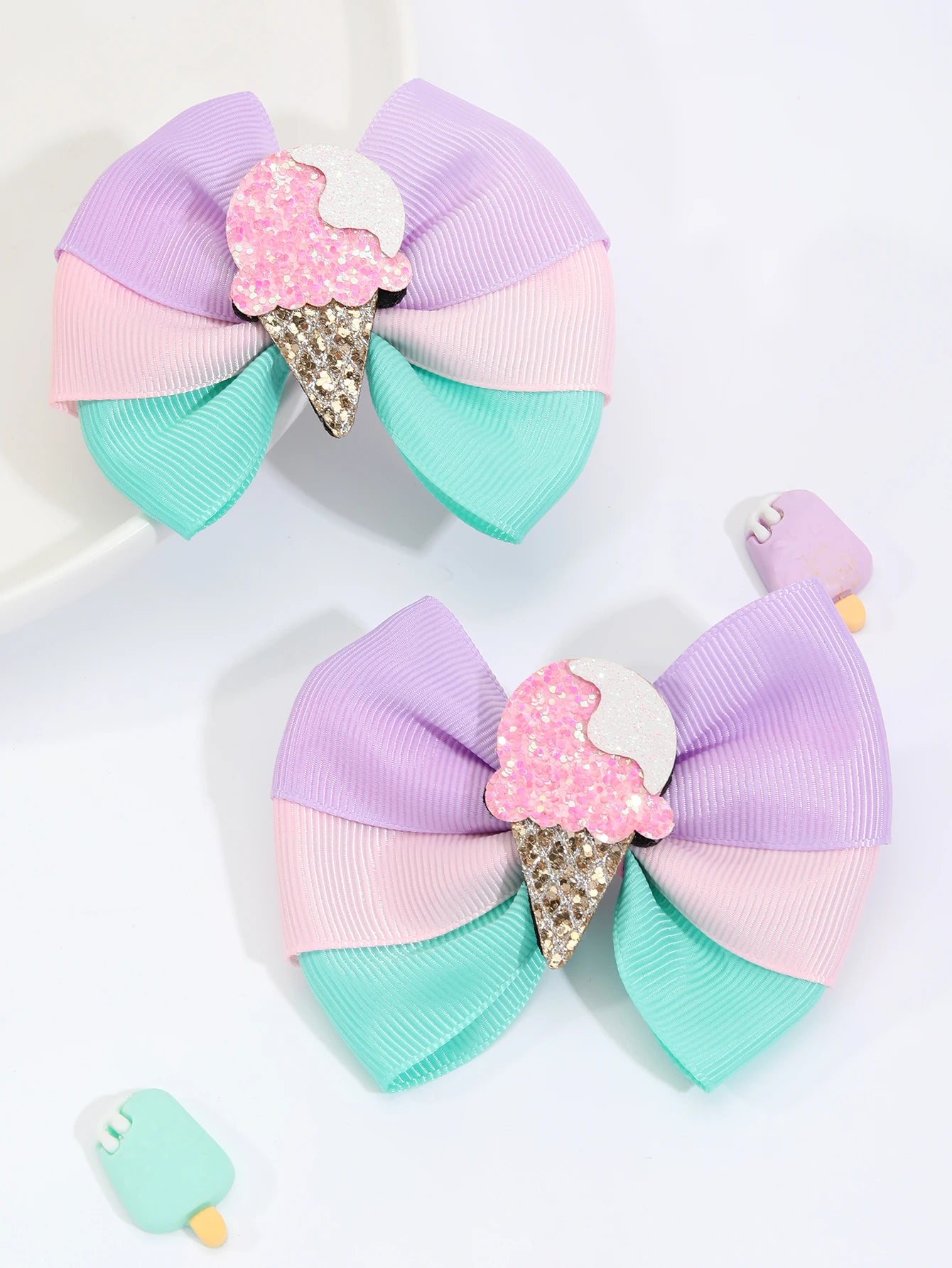 Lot de 2 barrettes colorées pour fille