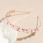 Serre tête cérémonie fille - Strass et fleurs