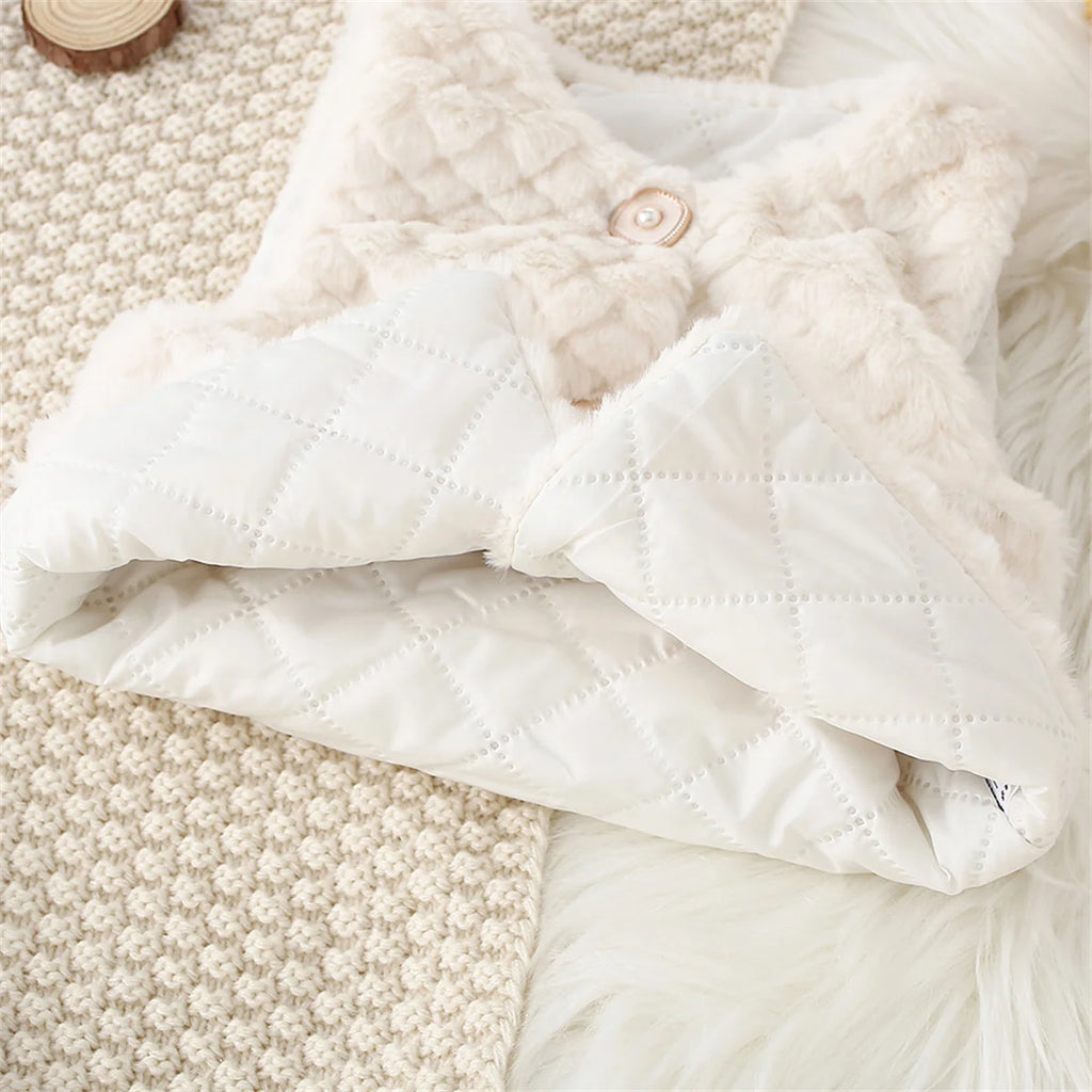 Chaleco de piel sintética para niños + bolsa