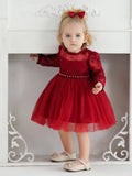 Robe enfant rouge avec manche Tana - L'univers de la licorne