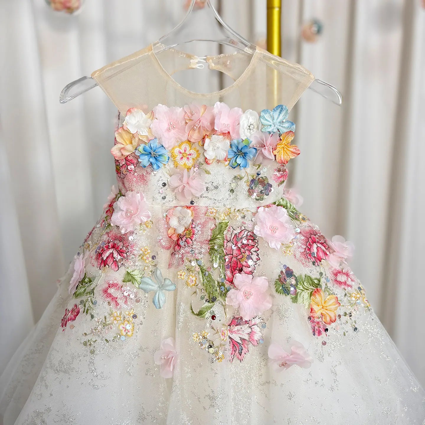 Robe de princesse fille - Fleurs majestueuse