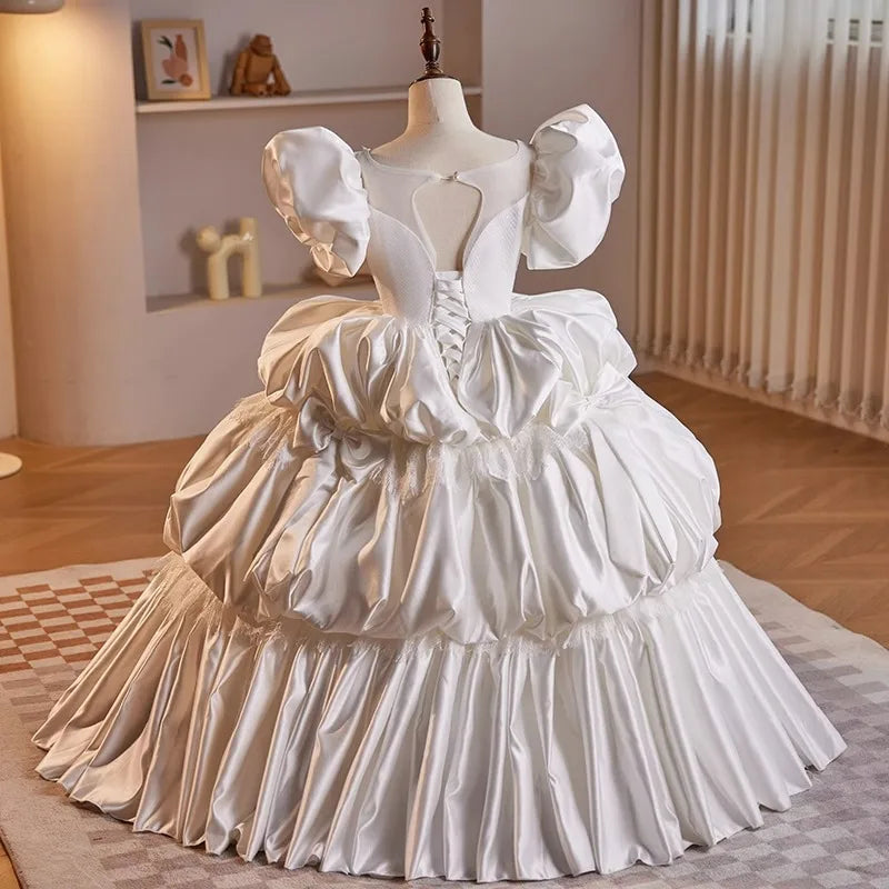 Robe blanche de cérémonie enfant princesse