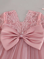 Vestido formal rosa para niña de Poly