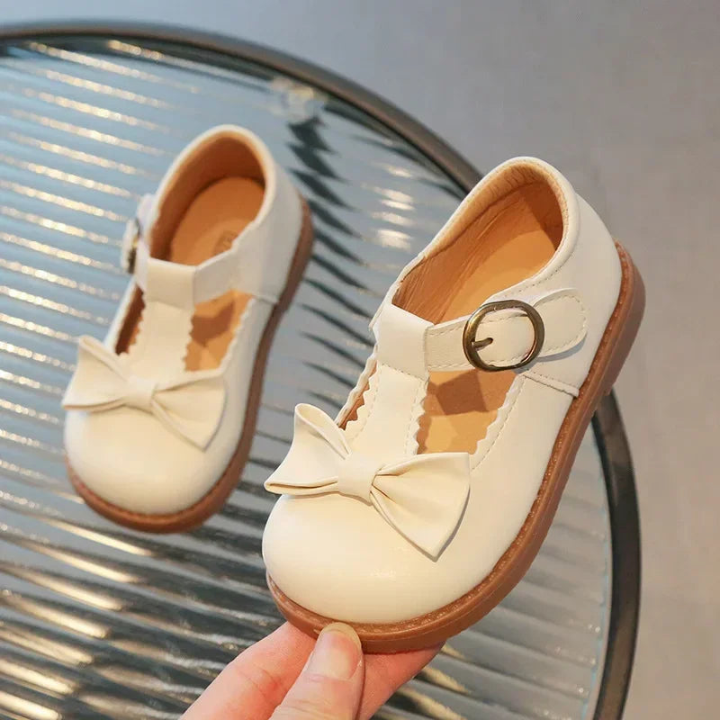 Ballerine in similpelle per bambini con papillon