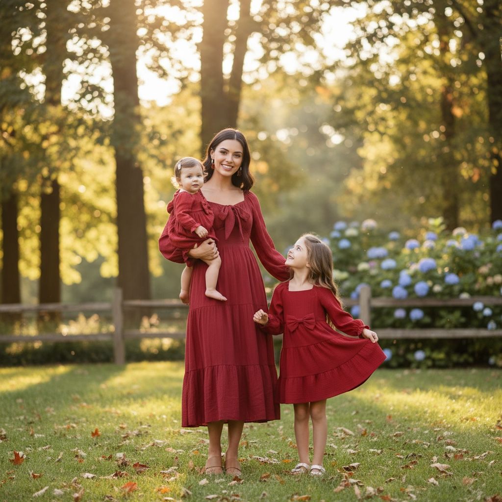 Abito mamma e figlia - Elegante rosso