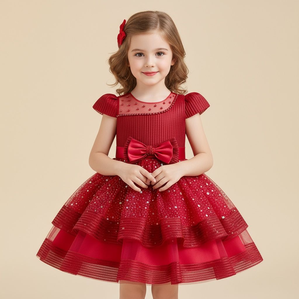 Robe enfant cérémonie Noël étoilé