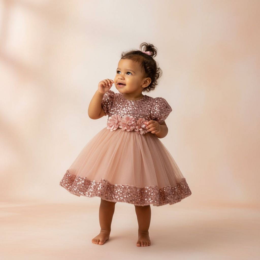 Vestito natalizio per bambine con fiori 