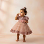 Vestito natalizio per bambine con fiori 