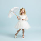 Robe baptême bébé manches transparentes