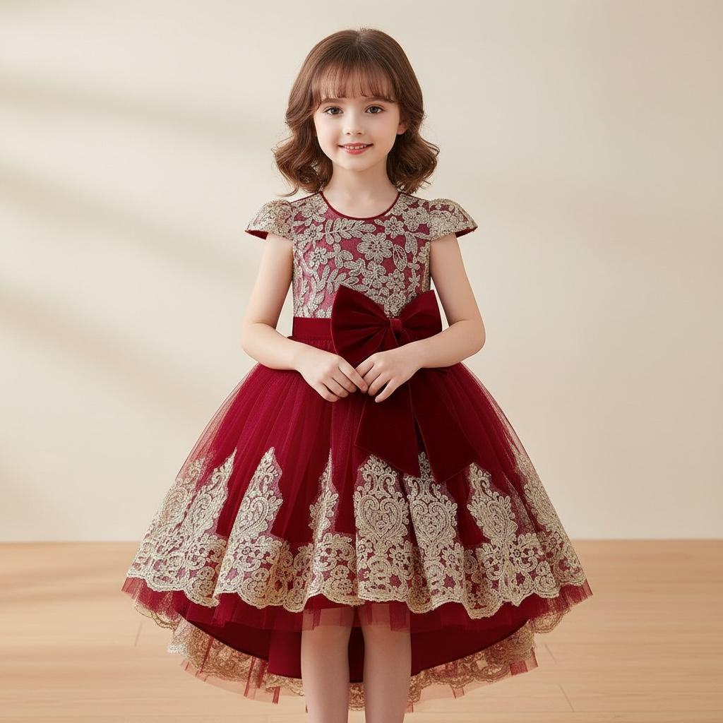 Robe de cérémonie Noël avec traine Jini