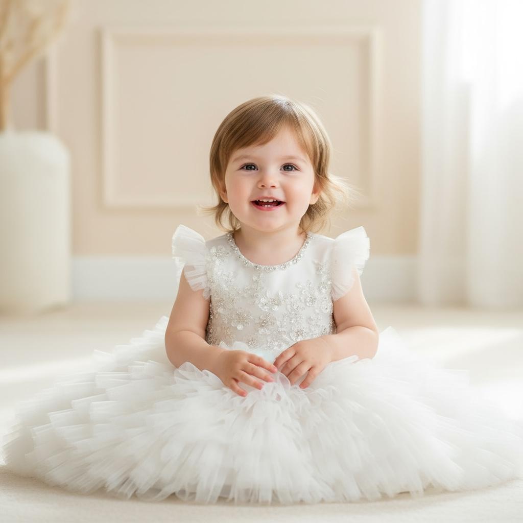 Robe baptême bébé Gaufré