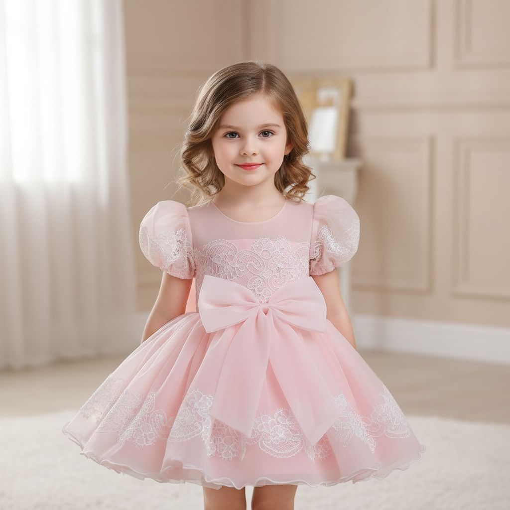 Robe cérémonie bébé manche bouffante