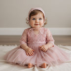 Vestido formal rosa para niña de Poly