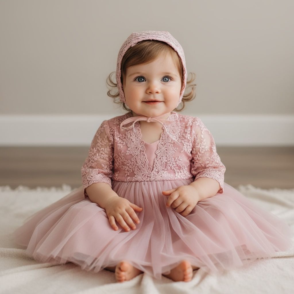 Vestido formal rosa para niña de Poly