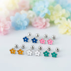 Boucle d'oreille enfant - Fleur/argent - L'univers de la licorne