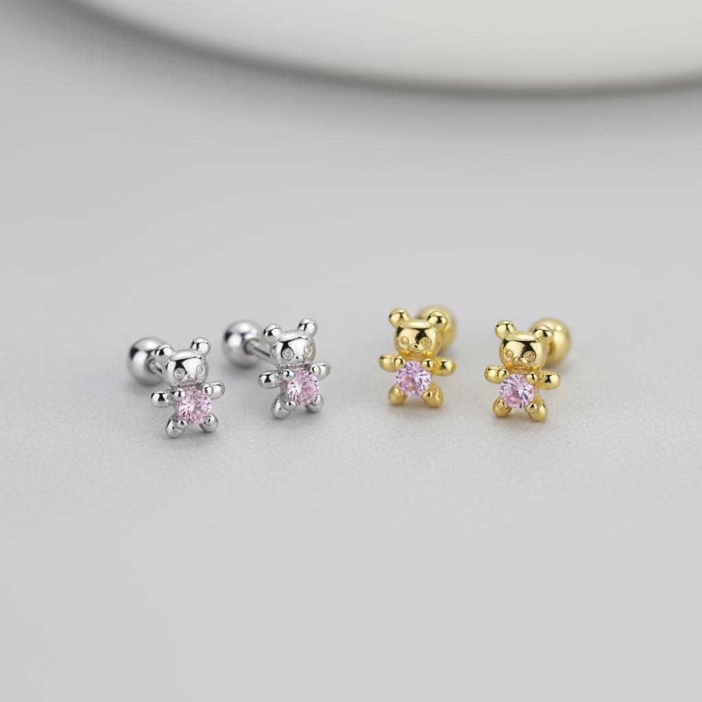 Boucle d'oreille fille - Ourson - L'univers de la licorne