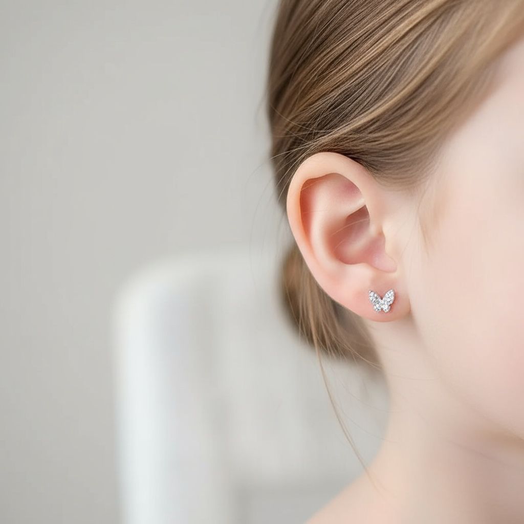 Boucle d'oreille enfant - Papillon - L'univers de la licorne