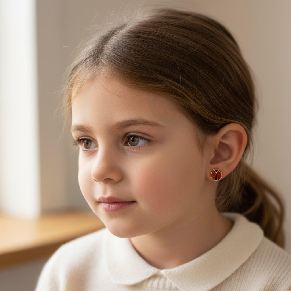 Boucle d'oreille enfant - Coccinelle - L'univers de la licorne