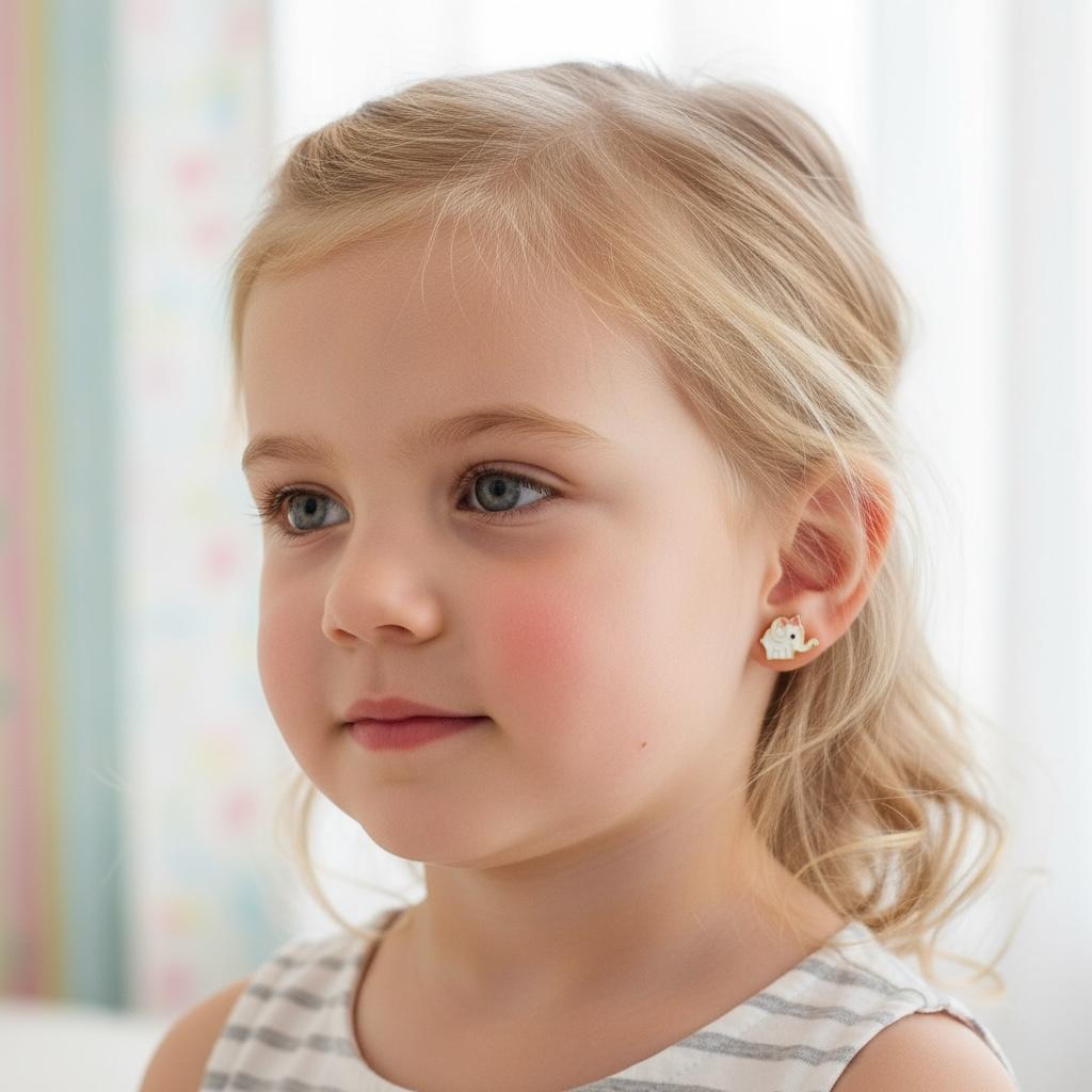 Boucle d'oreille enfant - Mini éléphant - L'univers de la licorne