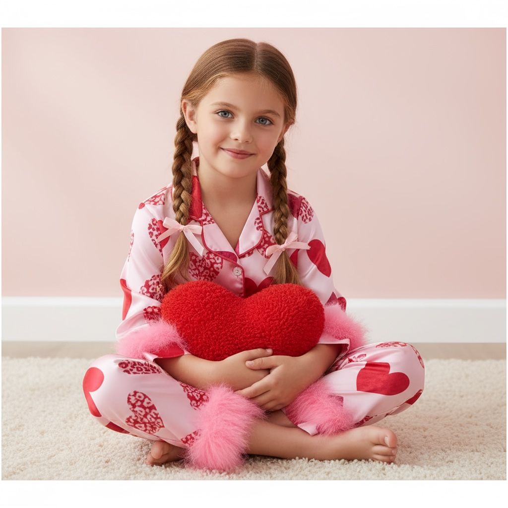 Pyjama enfant fille - Motif Coeur - L'univers de la licorne
