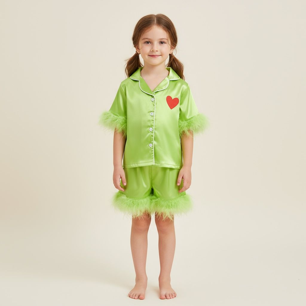 Pyjama fille - Vert froufrou - L'univers de la licorne