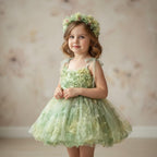 Robe de princesse fille - Fleurs et perles