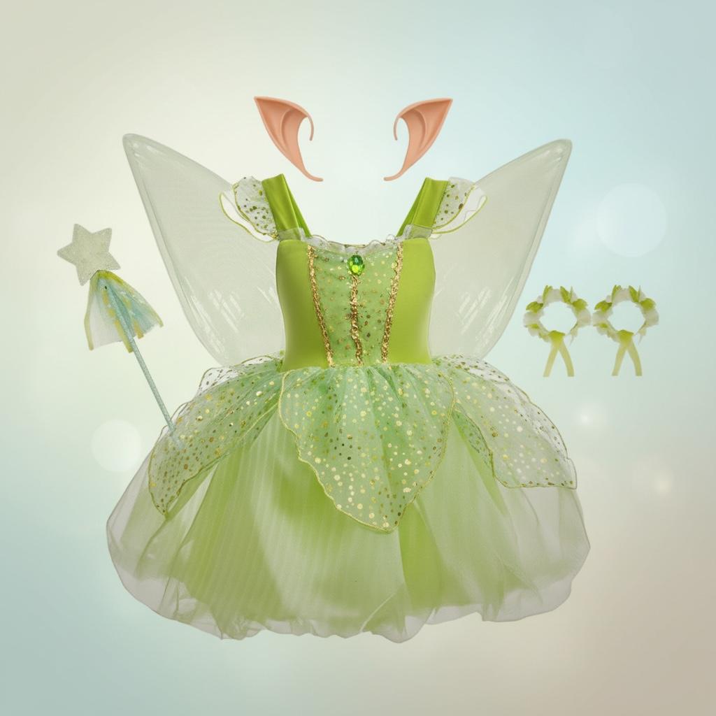 Déguisement fée fille vert - Félicia