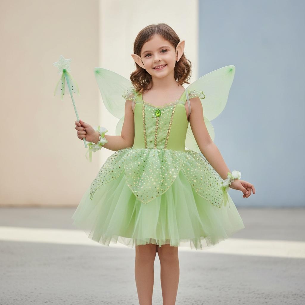 Déguisement fée fille vert - Félicia