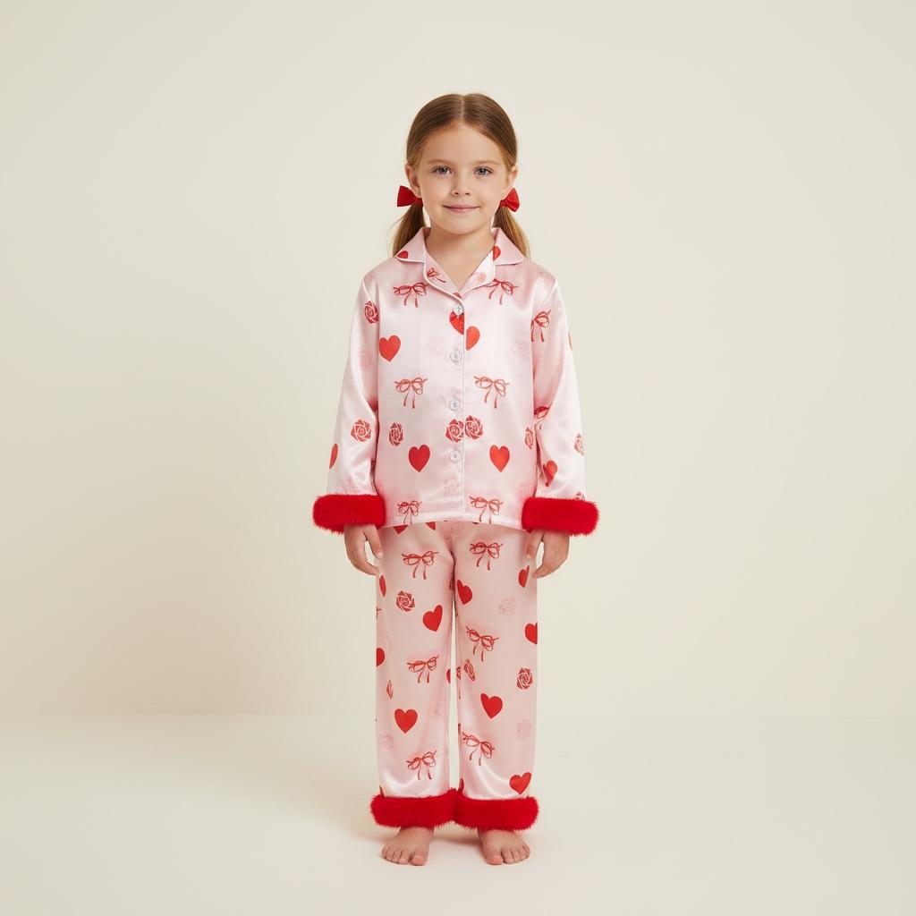Pyjama fille - Coeur et froufrou