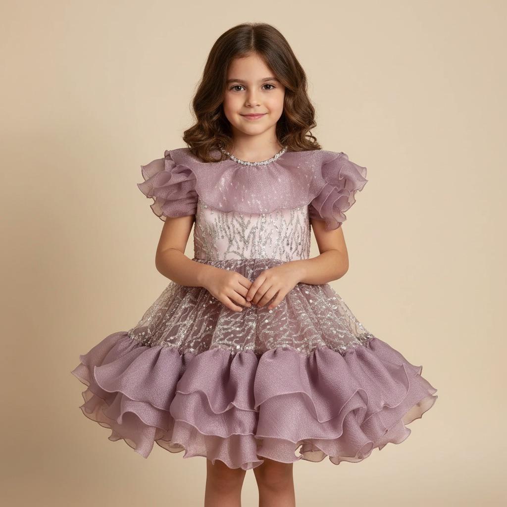 Robe anniversaire enfant - Jolie violette
