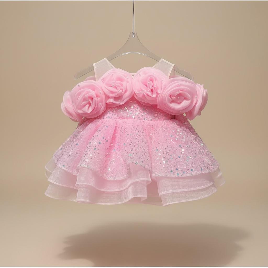 Robe anniversaire fille - Rosase brillante