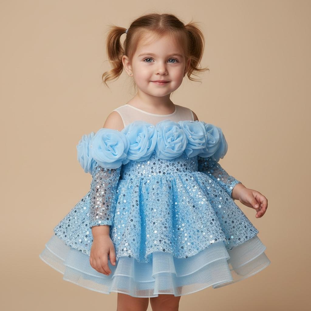 Robe anniversaire fille - Rosase brillante