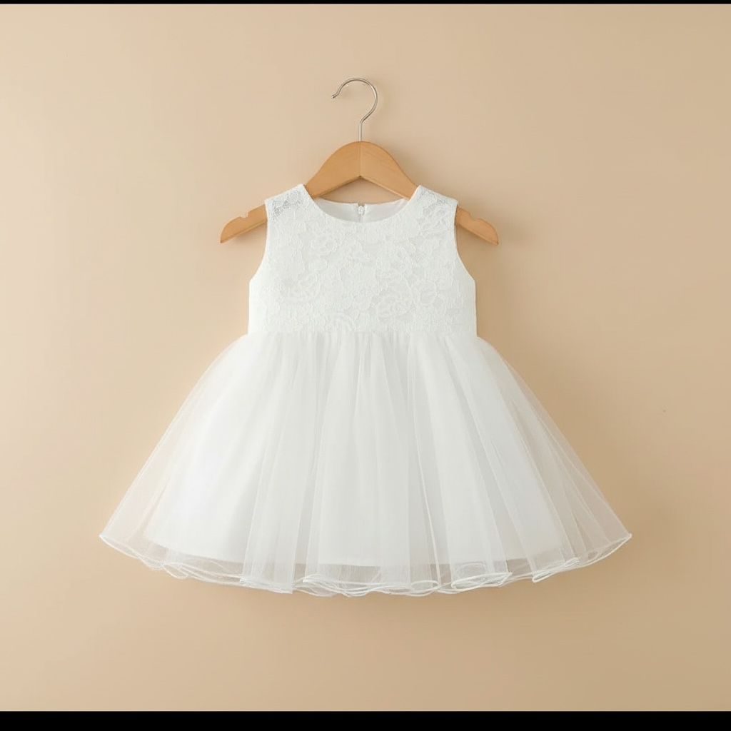 Robe de cérémonie blanche sans manches pour bébé, bustier décoré de motifs floraux et perles