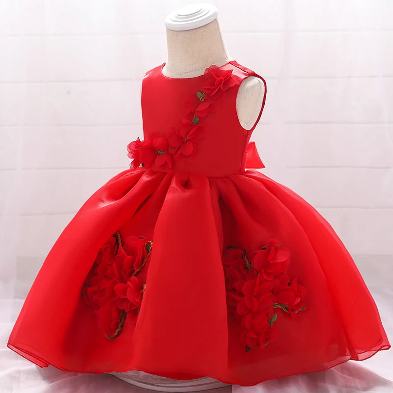 Robe de cérémonie fille avec fleurs 3D Jardin Enchanté