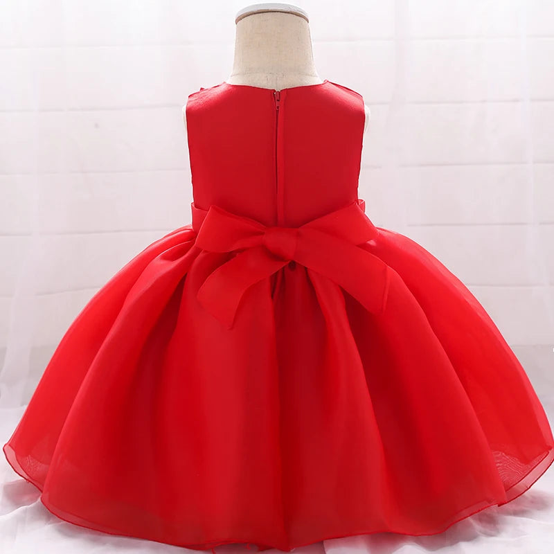 Robe de princesse en tulle avec fleurs en relief pour enfant