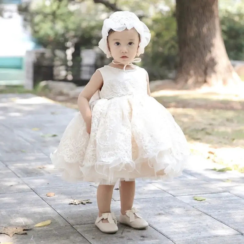 Robe anniversaire petite fille champagne