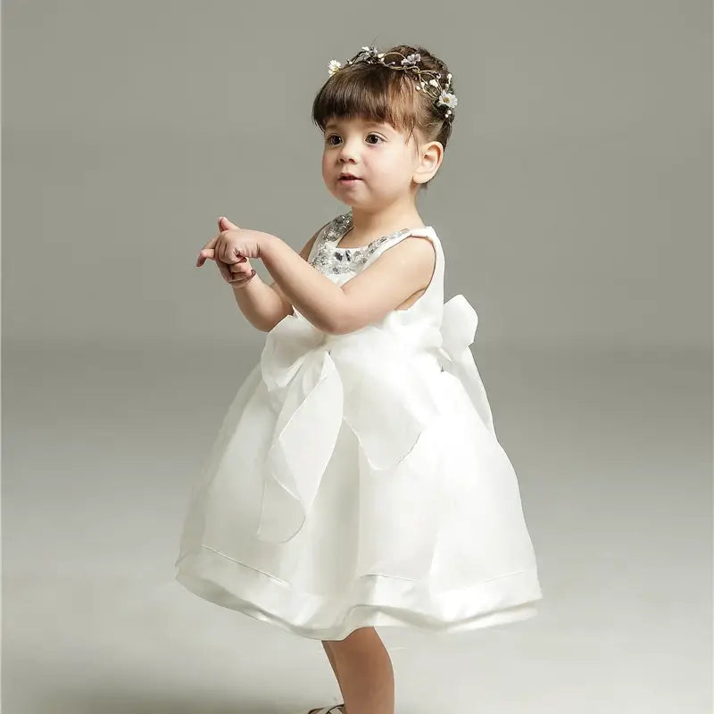 Robe baptême bébé fille blanche