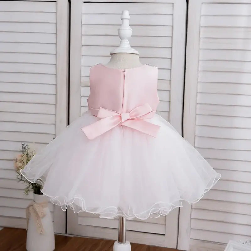 Robe ceremonie bebe fille rose perle