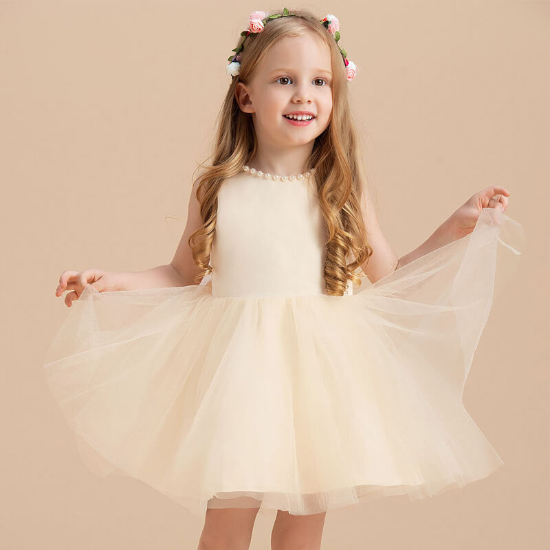 Robe cérémonie enfant fille champagne