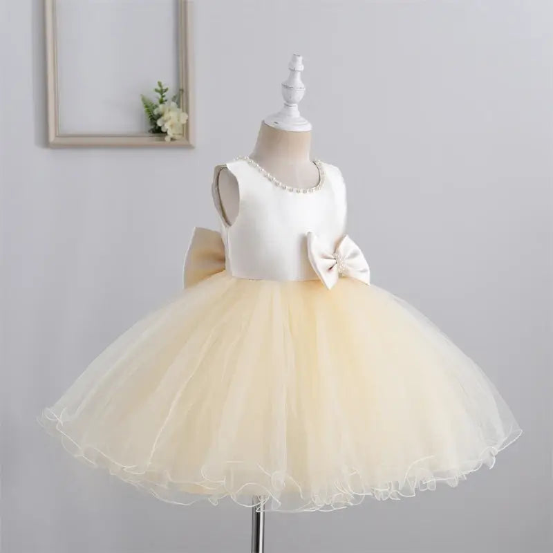 Robe cérémonie enfant fille perle champagne